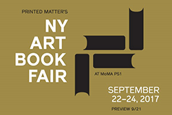 The NY Art Book Fair, September 22 to 24, 2017 in New York