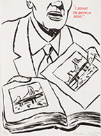 Artwork by Raymond Pettibon on exhibition at Leslie Sacks Gallery in Santa Monica, CA, March 2 - April 6, 2019, 2019, 022519