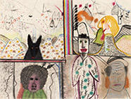 Artwork by Roy De Forest on exhibition at Parker Gallery in Los Angeles, April 14 - May 25, 2019, 050419
