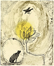 Etching by Kumi Obata available from Davidson Galleries in Seattle, WA, April 2024, 040124
