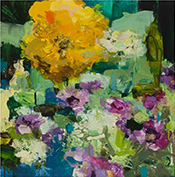 Flower painting by Robin Reynolds on exhibition at Soprafina Gallery in Boston, April 5 - 27, 2024, 041324