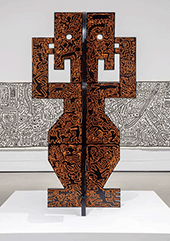 Keith Haring sculpture in Keith Haring in 3D at Crystal Bridges Bentonville Arkansas June 6 - January 25 2027