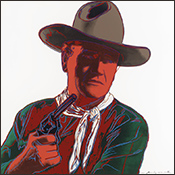 Artwork by Andy Warhol prtrait of John Wayne available from Martin Lawrence Galleries in Los Vegas, October 2021, 120720
