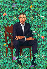 Artwork by Kehinde Wiley and Amy Sherald, The Obama Portraits Tour on exhibition at The Museum of Fine Arts, Houston, TX, April 3 - May 30, 2022, 041622
