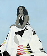 Artwork by Amy Sherald and Kehinde Wiley, The Obama Portraits Tour on exhibition at Brooklyn Museum in Brooklyn, New York, August 27 - October 24, 2021, 081621