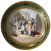 Hand painted ceramic plate for sale at Coral Gables Auction in Coral Gables, Florida, December 19, 2021, 121821