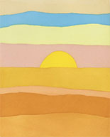 Print by Etel Adnan available from Leslie Sacks Gallery in Santa Monica, CA, September 2021, 091621