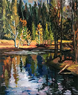Landscape painting by Carol Steinberg, title, Half Dome Reflections Four available from Zatista.com, 041822