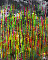 Abstract painting by Nestor Toro, title, Dynamic drizzles Yellow reflection available from Zatista.com, 062322