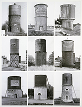 Photograph of Watertowers by Bernd and Hilla Becher on exhibition at SFMOMA in San Francisco, December 17 - April 2, 2023, 012523