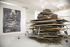 Artwork by Anselm Kiefer on display at the Marguilies Collection at the Warehouse in Miami
