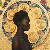 Portrait painting by Harmonia Rosales on exhibition at UTA Artist Space in Beverly Hills, CA, October 28 - November 30, 2022, 110222