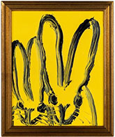 Rabbit painting by Hunt Slonem on exhibition at Anne Loucks Gallery in Glencoe, Illinois, November 2 - December 3, 2022, 111022