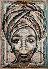 Multi-media artwork by Manaka available from Galeries Bartoux in the Miami Design District, November 2022, 111322