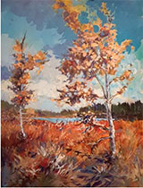 Autumn tree painting by Perry Haddock, title, Little Brother available from Zatista.com, 110822