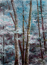 Tree and forest painting by Vladimir Volosov, title, Landscape with blue color, available from Zatista.com, 103122