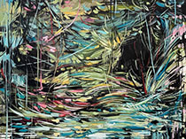 Paintings by Ann Marie Auricchio on exhibition at IBIS Contemporary Art Gallery in New Orleans, Louisiana, February 2023, 011223