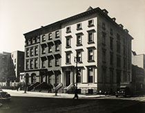 Black and white photograph Fifth Avenue 1936, by Berenice Abbott, on exhibition at Marlborough Gallery in New York, January 24 - March 11, 2023, 012723