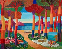 Painting by Daniel Heidkamp on exhibition at Acquavella Galleries in Palm Beach, Florida, March 10 - April 9, 2023, 031923