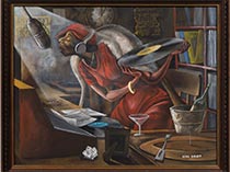Painting by Ernie Barnes on exhibition at UTA Artist Space in Beverly Hills, CA, February 15 - April 1, 2023, 021323