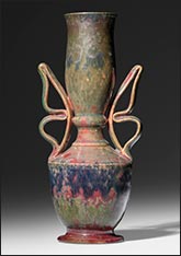 Ceramic vase by George Ohr sold February 28, 2023 Rago Auctions in Lambertville, NJ, 020623