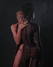 Painting by Idowu Oluwaseun on exhibition at Nicodim Gallery in Los Angeles, CA, February 18 - March 25, 2023, 020823