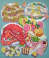 Painting by Pedro Pedro on exhibition at The Hole Gallery in Los Angeles, CA, February 14 - April 29, 2023, 021323