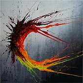 Abstract art by Ansgar Dressler, title, Twisting Fire VIII, available from Zatista.com, TX, 071123