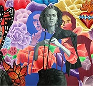 Mural by Angennette Escobar and Hector H Hernandez on exhibition at Blackfish Gallery in Portland, OR, April 4 - 29, 2023, 040523