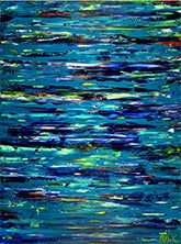 Abstract painting by Nestor Toro, title, Never Ending Blues, available from Zatista.com, TX, 051223