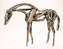 Horse sculpture by Deborah Butterfield available from Greg Kucera Gallery in Seattle, WA, August 2023, 072423