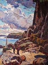 Seascape painting by Ernest N. Townsend available from Vose Galleries in Boston, August 2023, 082723