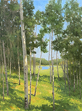 Forest painting by Deborah Paris on exhibition at Ann Korologos Gallery, Basalt, Colorado, October 14 - November 15, 2023, 110423
