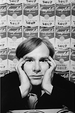 Photograph of Andy Warhol by Duane Michals on exhibition at DC Moore Gallery in New York, November 16 - December 21, 2023, 111423