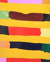 Abstract painting by Hasani Sahlehe on exhibition at Atlanta Contemporary in Atlanta, Georgia, August 24 - December 23, 2023, 100123