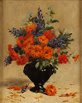 Still life painting by Hippolyte-Pierre Delanoy for sale at Revere Auctions in St. Paul, MN, November 14, 2023, 110523