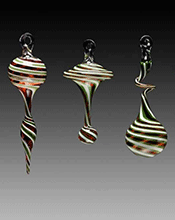 Glass Christmas ornaments by Jason Probstein available from Mountain Made Gallery in Asheville, NC, 110823