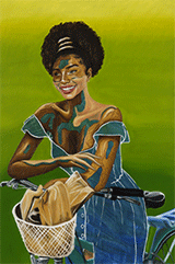 Painting by Rugiyatou Jallow available from Albertz Benda in New York, November 2023, 102923
