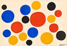 Painting by Alexander Calder available from Acquavella Galleries in Palm Beach, Florida, March 2024, 031624