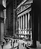 New York Wall Street by Berenice Abbott on exhibition at Holden Luntz Gallery in Palm Beach, Florida, April 13 - June 8, 2024, 041024
