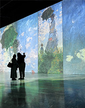 Installation image from Imagine Monet, The Immersive Exhibition in Tacoma, WA, through April 14, 2024, 040124