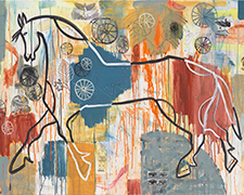 Artwork by Jaune Quick-to-See Smith on exhibition at LewAllen Galleries in Santa Fe, July 11 - August 30, 2025, 080325