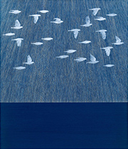 Painting of white birds by Karen Arm on exhibition at PPOW gallery in Tribeca New York, June 27 - August 15, 2025, 081025