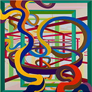 Painting by Al Held on exhibition at David Klein Gallery in Ferndale, MI, October 17 - December 6, 2025, 102025