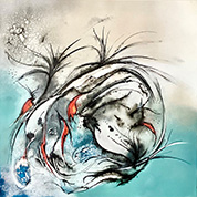 Painting by Maryam Lavaf on exhibition at Archway Gallery in Houston, October 4 - 30, 2025, 101725