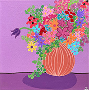Floral still life painting by Hannah Elle on exhibition at Jackson Junge Gallery in Chicago, Nov 3 - January 11, 2026, 111425