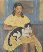 Mary Monrad Frederiksen painting portrait with cat in Animals in Art at Joslyn Art Museum Omaha Nebraska through September 13 2026 120225