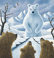 Robert Bissell painting Humorous Bear available from Royal Street Fine Art in Aspen, Colorado, April 2025, 112325