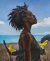 Terron Cooper Sorrells portrait painting available from Richard Beavers Gallery Brooklyn November 2025 112525