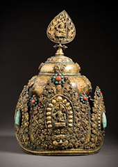 Headdress, 20th century from China Tibet in Gold: Enduring Power, Sacred Craft at Norton Simon Museum in Pasadena California October 24 to February 16 2026 012326
